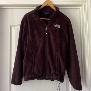 North Face Fuzzy Purple Zip- Up Jacket